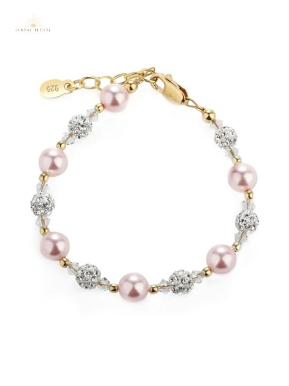 Beaded Charm Bracelet 14K Gold Plated Adjustable Keepsake Gift for Girls
